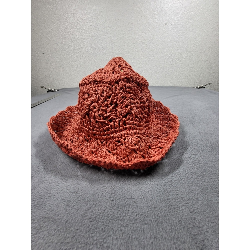 San Diego Hat Co. Women's Brown Crochet Wide Brim‎ Sun Hat One Size Packable